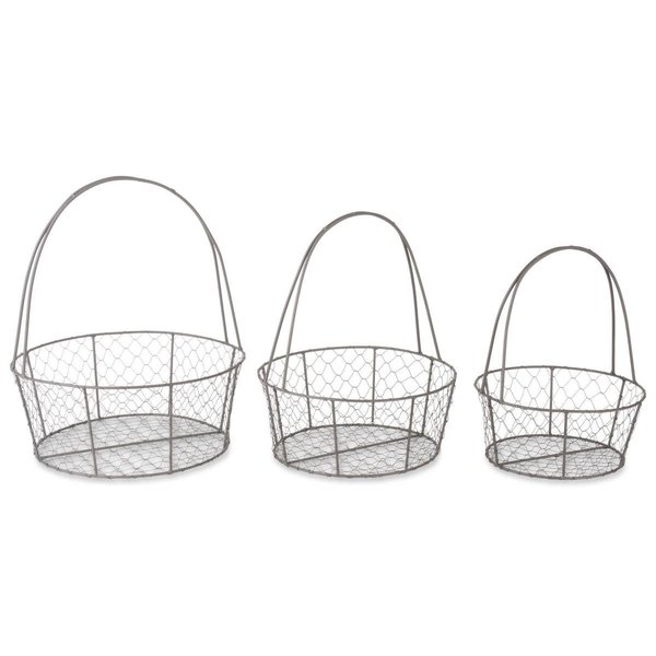 Design Imports Round Nested Chicken Wire Basket - Set of 3 Z01995
